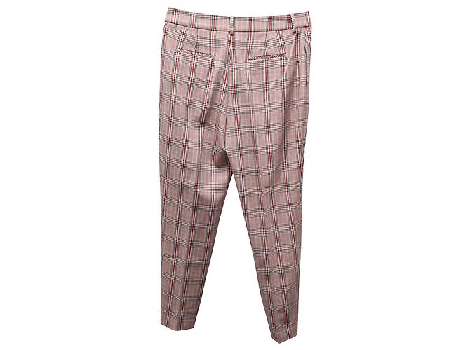 Karierte Hose mit geradem Bein von Iris & Ink aus rotem Polyester - Ansicht 2