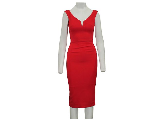 Nicholas Kirkwood Rotes Bandage-Midikleid mit V-Wire - Ansicht 2