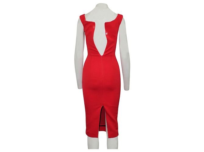 Nicholas Kirkwood Rotes Bandage-Midikleid mit V-Wire - Ansicht 3