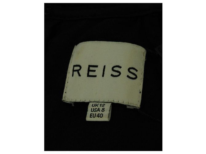 Reiss Vestido de manga curta de renda preta - vista 5