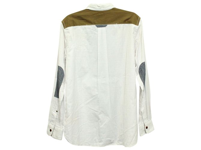 Camicia a quadri Junya Watanabe in cotone bianco - vista 2