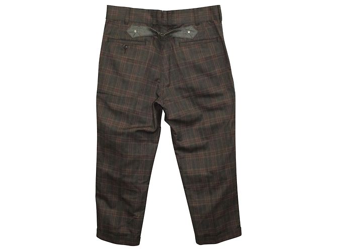 Junya Watanabe Pantaloni Cropped Uomo in Cotone Marrone - vista 2