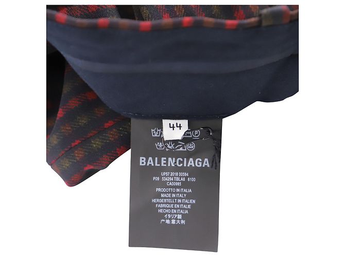 Balenciaga Classic Fit Plaid Trousers in Multicolor Polyester - view 3