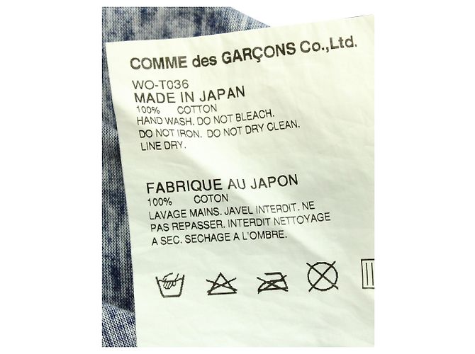 Junya Watanabe Camicia Uomo Stampa Grafica in Cotone Blu - vista 4