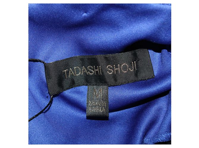 Tadashi Shoji Vestido Azul con Encaje Blanco - vista 5