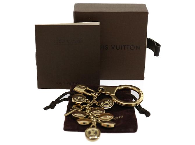 LOUIS VUITTON Ciondolo per borsa Porte Cles Pastilles M65387 Oro Marrone LV Auth yk4708 D'oro - vista 11