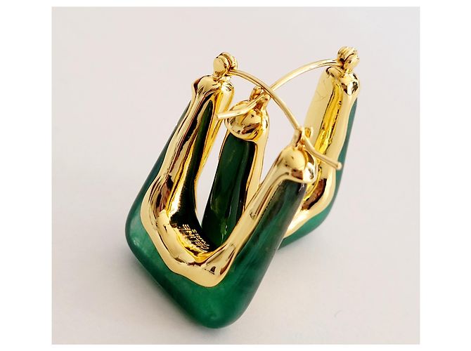 Céline Ohrringe Gold und Grün aus Stahl Golden - Ansicht 2