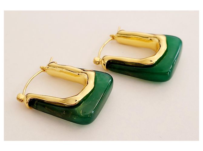 Céline Ohrringe Gold und Grün aus Stahl Golden - Ansicht 3