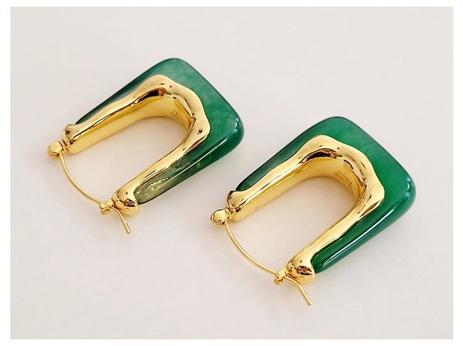 Céline Ohrringe Gold und Grün aus Stahl Golden - Ansicht 4