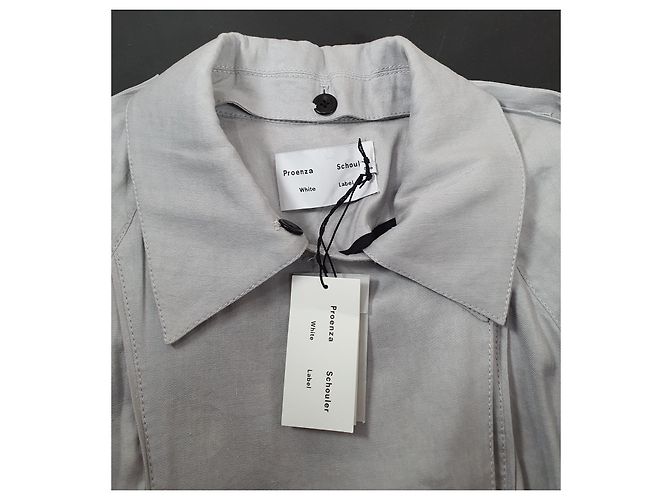 Gabardina Proenza Schouler de mezcla de lino gris - vista 6