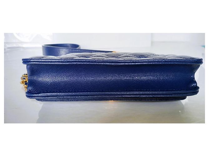 Wallet On Chain Chanel Geldbörse an Kette Handwerkskunst 2022 Blau - Ansicht 13