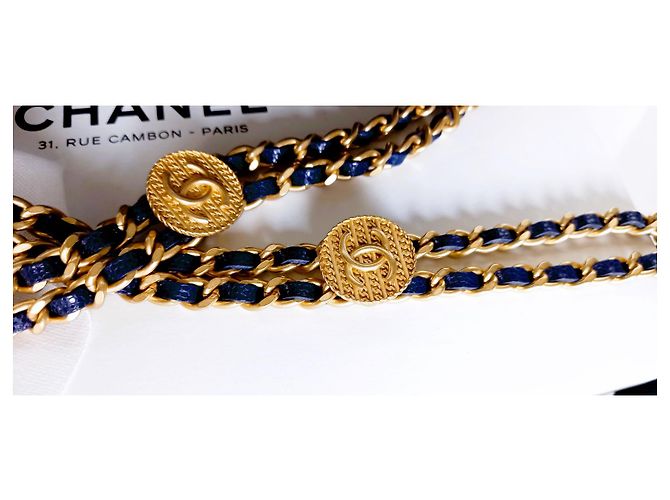Wallet On Chain Chanel Geldbörse an Kette Handwerkskunst 2022 Blau - Ansicht 5