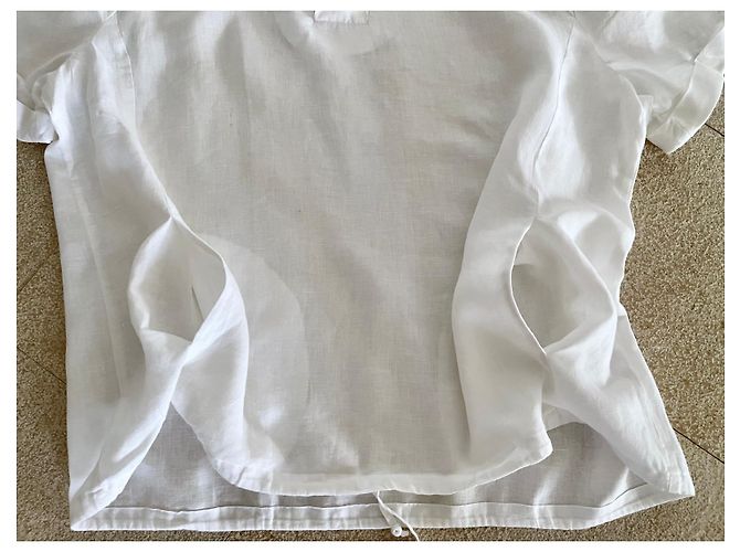 Adolfo Dominguez Short-sleeved white linen shirt or sweatshirt T - view 10