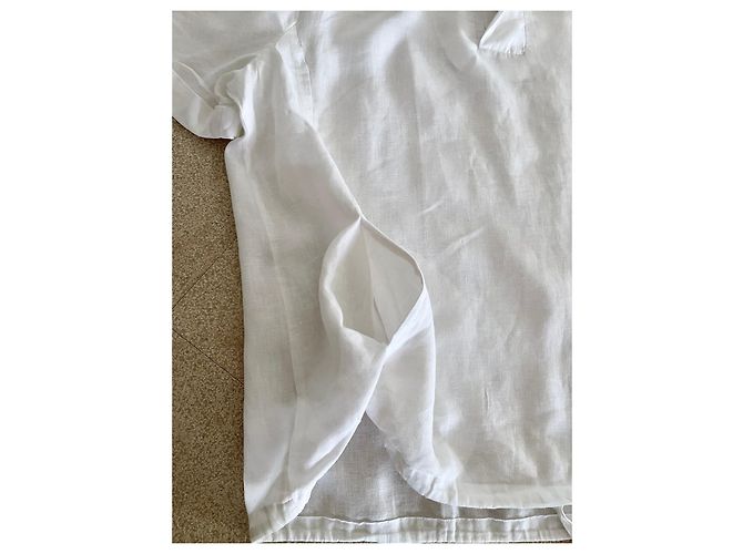 Adolfo Dominguez Short-sleeved white linen shirt or sweatshirt T - view 6