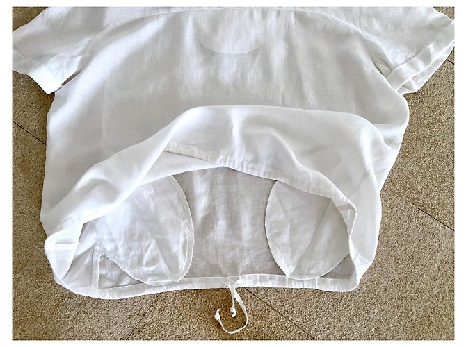 Adolfo Dominguez Short-sleeved white linen shirt or sweatshirt T - view 9