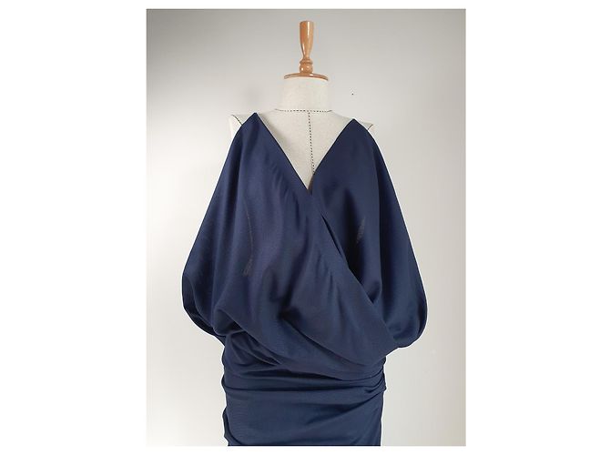 Abito midi senza maniche con scollo a V Jacquemus Blu Navy - vista 2