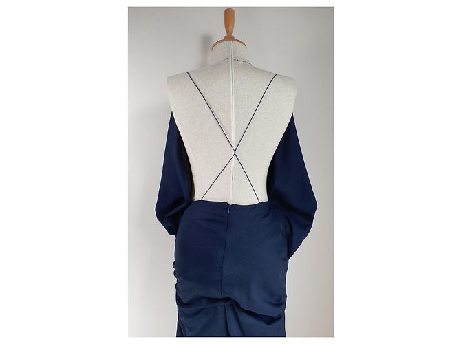 Abito midi senza maniche con scollo a V Jacquemus Blu Navy - vista 6