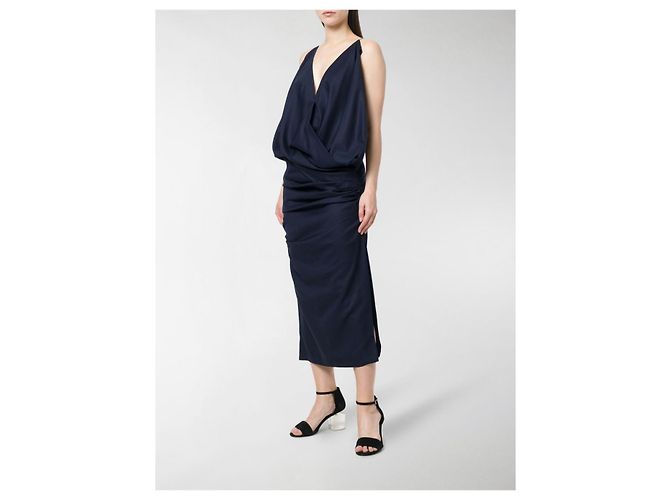 Abito midi senza maniche con scollo a V Jacquemus Blu Navy - vista 9