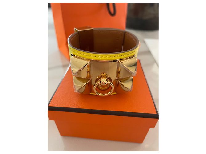 Pulsera Hermès Collier de Chien Amarilla Cocodrilo Amarillo - vista 4