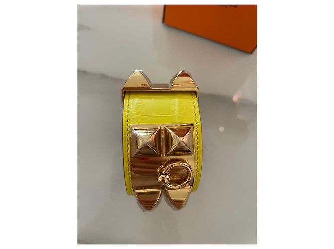 Pulsera Hermès Collier de Chien Amarilla Cocodrilo Amarillo - vista 14