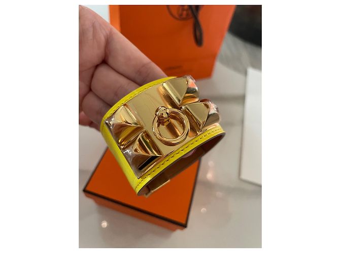 Pulsera Hermès Collier de Chien Amarilla Cocodrilo Amarillo - vista 5