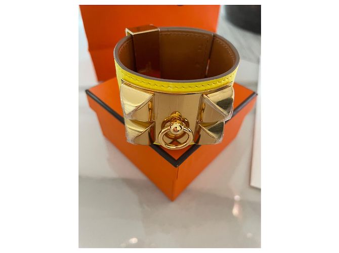 Pulsera Hermès Collier de Chien Amarilla Cocodrilo Amarillo - vista 6