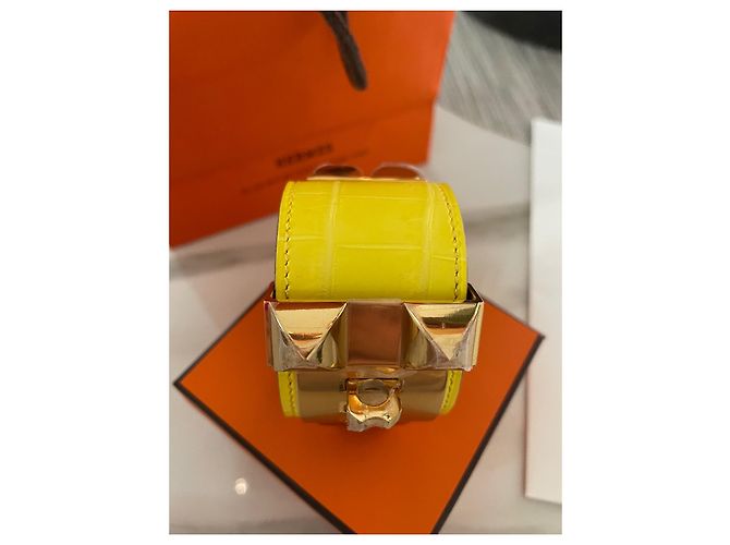 Pulsera Hermès Collier de Chien Amarilla Cocodrilo Amarillo - vista 7