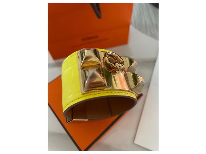 Pulsera Hermès Collier de Chien Amarilla Cocodrilo Amarillo - vista 8