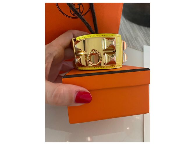 Pulsera Hermès Collier de Chien Amarilla Cocodrilo Amarillo - vista 9
