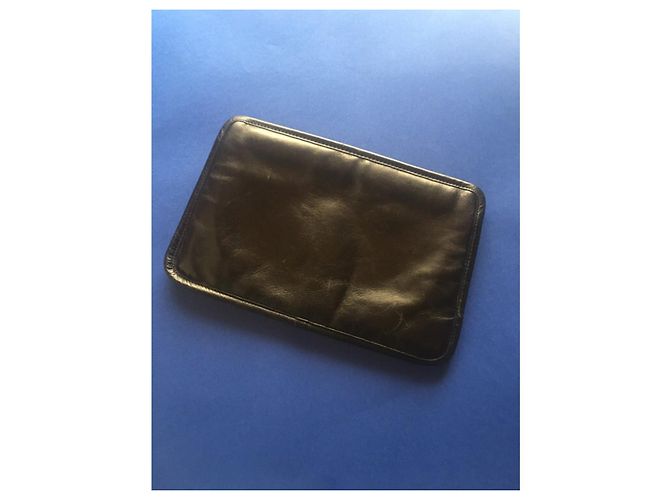 Pochette vintage in pelle nera Pierre Cardin Nero - vista 4