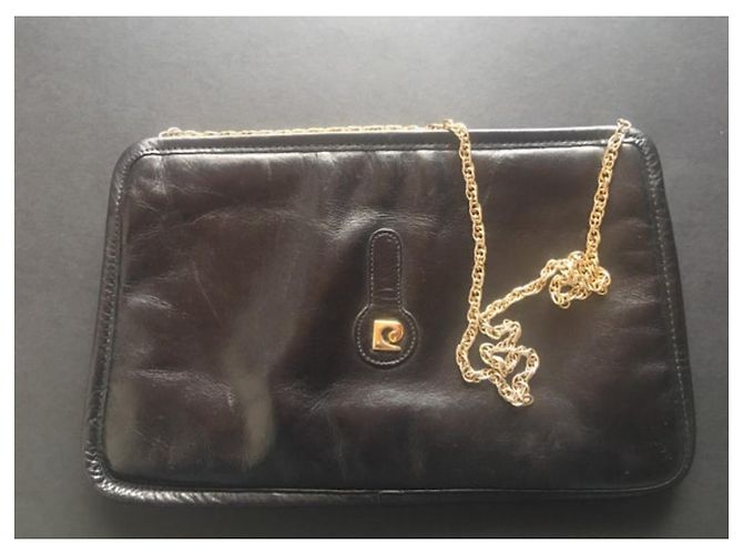 Pochette vintage in pelle nera Pierre Cardin Nero - vista 2