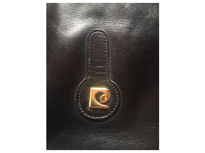 Pochette vintage in pelle nera Pierre Cardin Nero - vista 7