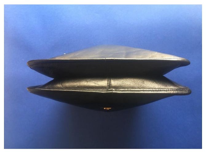 Pochette vintage in pelle nera Pierre Cardin Nero - vista 8