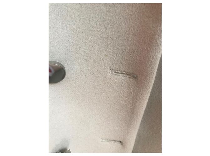 Abrigo Max Mara Rosa de Lana con Cuello de Piel de Zorro - vista 12