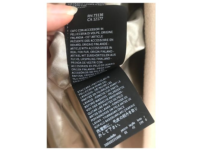 Abrigo Max Mara Rosa de Lana con Cuello de Piel de Zorro - vista 13
