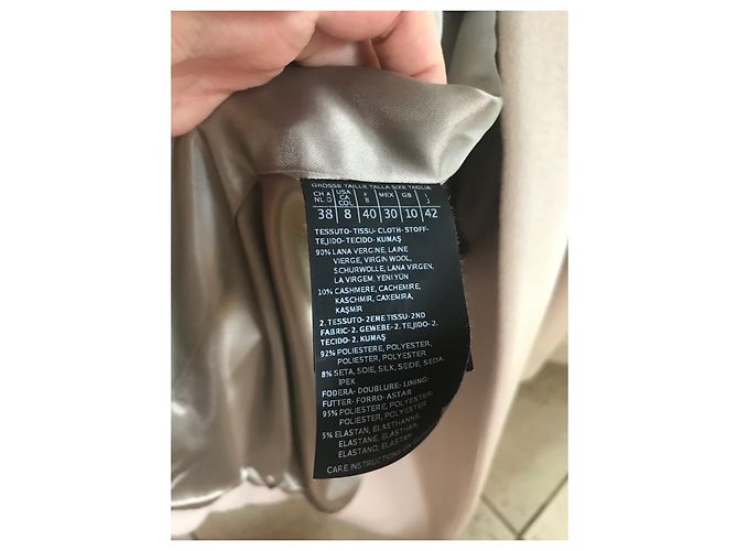 Abrigo Max Mara Rosa de Lana con Cuello de Piel de Zorro - vista 14