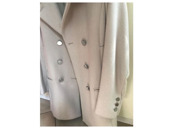Abrigo Max Mara Rosa de Lana con Cuello de Piel de Zorro - vista 5