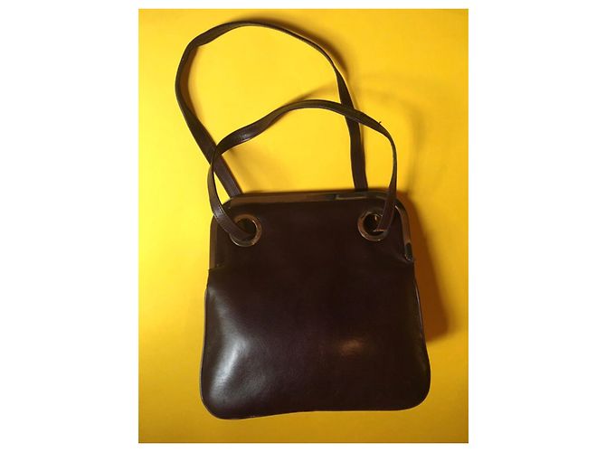 Vintage Ledertasche Charles Jourdan Pflaume - Ansicht 2