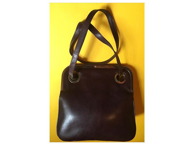 Vintage Ledertasche Charles Jourdan Pflaume - Ansicht 3