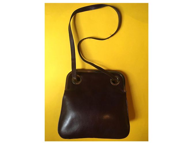 Vintage Ledertasche Charles Jourdan Pflaume - Ansicht 4