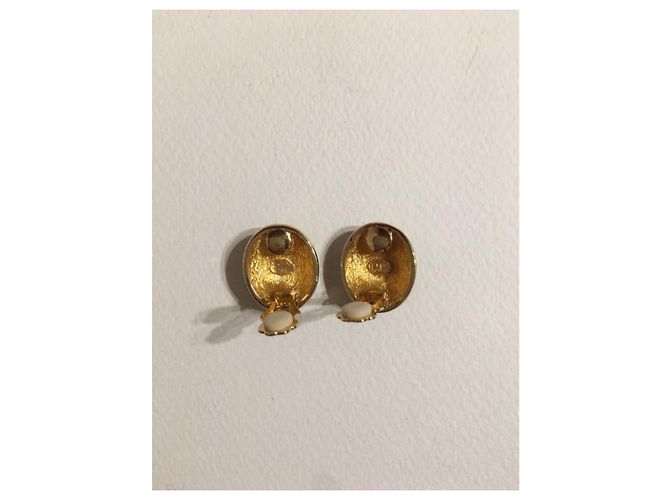 Courreges Courrèges Vintage-Ohrringe Schwarz Golden - Ansicht 6