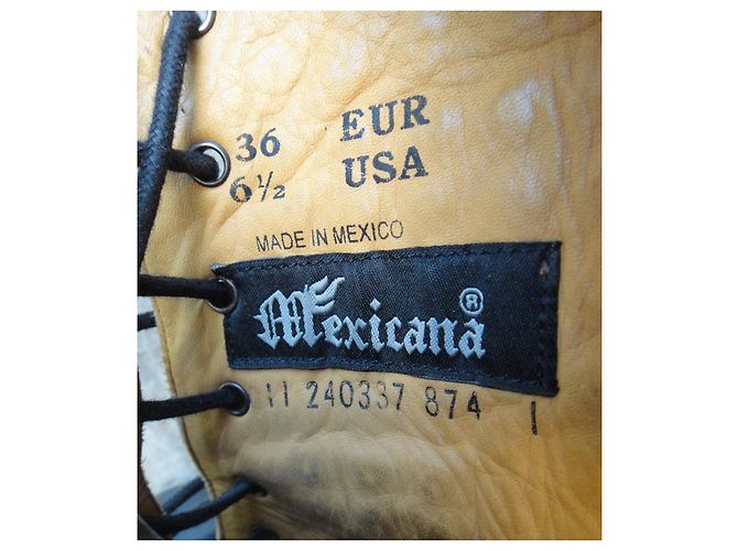 Stivaletti Mexicana in pelle nera borchiata 36 Nero - vista 6
