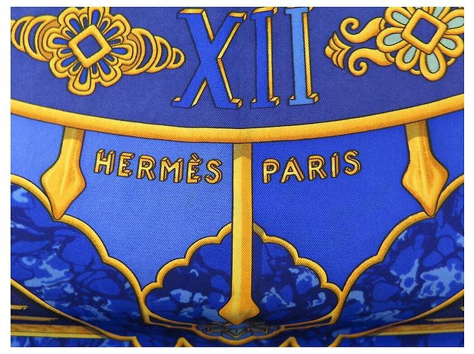 Hermès SCIARPA HERMES CARPE DIEM METZ CARRE 90 SCIARPA IN SETA BLU CM - vista 4