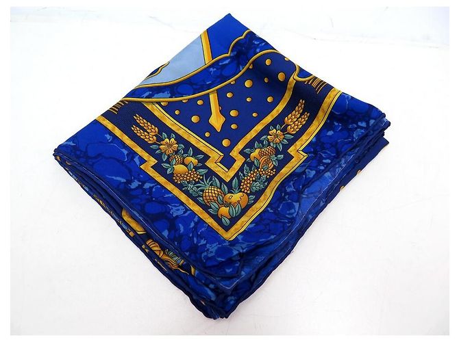 Hermès SCIARPA HERMES CARPE DIEM METZ CARRE 90 SCIARPA IN SETA BLU CM - vista 7