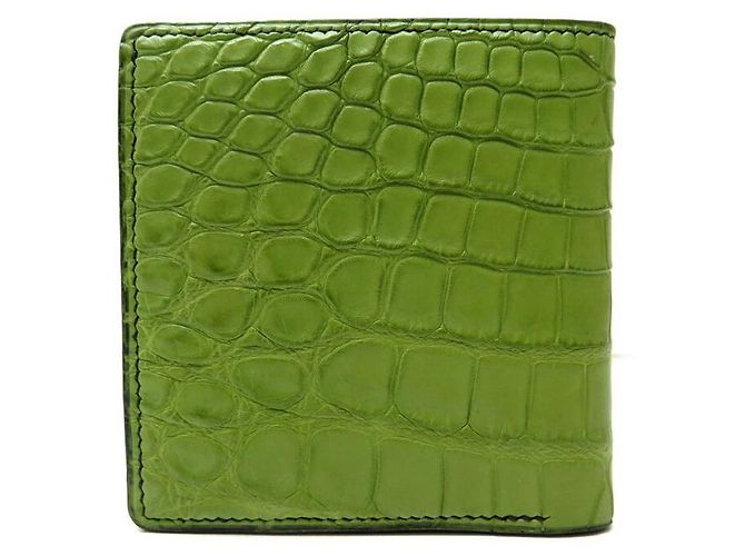 Autre Marque NEW CARTERA TARJETERO DE PIEL DE COCODRILO VERDE NEW CARTERA DE PIEL VERDE - vista 2