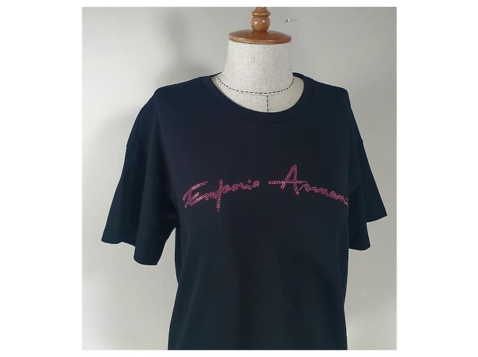 Emporio Armani T-Shirt aus schwarzer Baumwolle - Ansicht 2