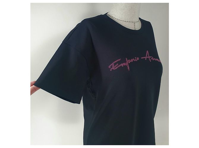 Emporio Armani T-Shirt aus schwarzer Baumwolle - Ansicht 3