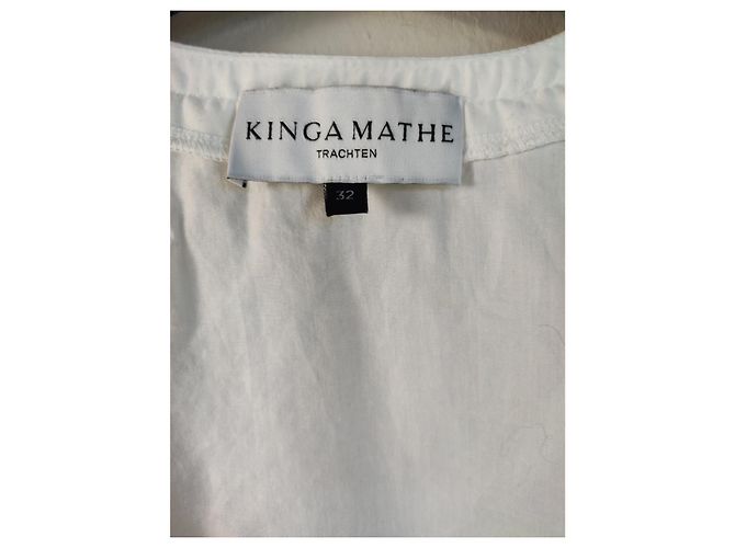 Autre Marque Kinga Mathe kurzes Top Weiß Baumwolle - Ansicht 3