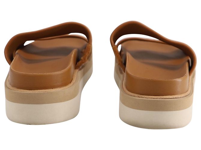 Sandales Vince Jenita Slide en Cuir Camel Jaune - vue 4