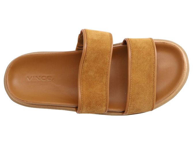 Sandales Vince Jenita Slide en Cuir Camel Jaune - vue 7